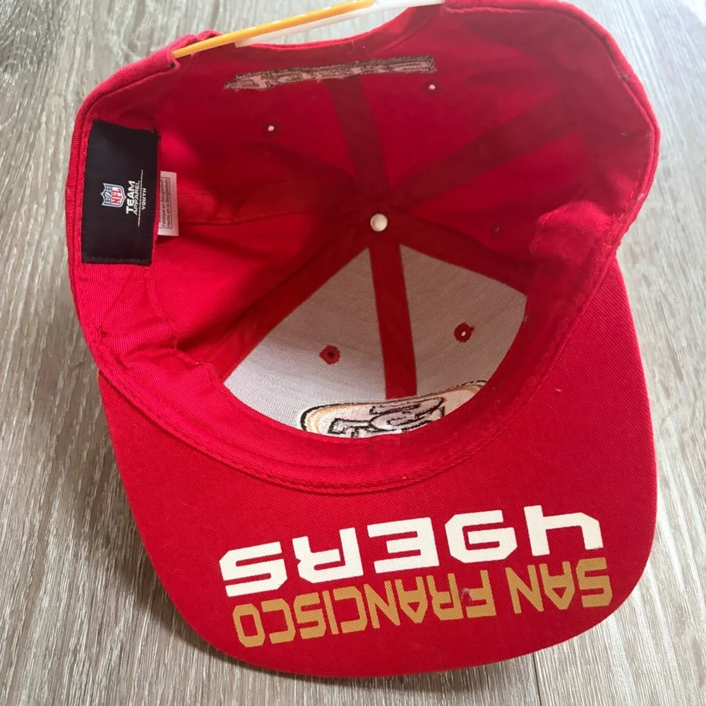 NFL‎ Team Apparel San Francisco 49ers Youth Snapback Hat Red Gold SF Logo Cap